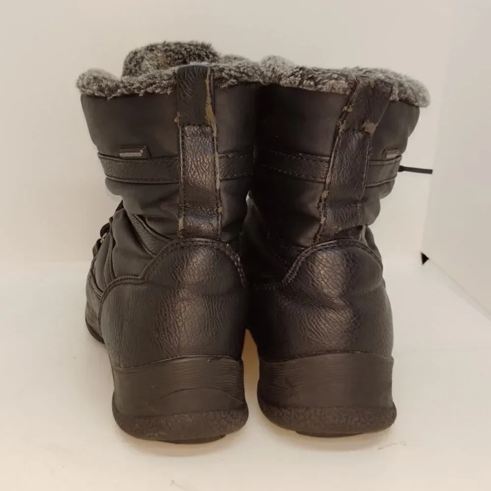 Weatherproof Womens Pre-owned Black, Faux Fur Lined Winter Boots - sz. 6 1/2M
